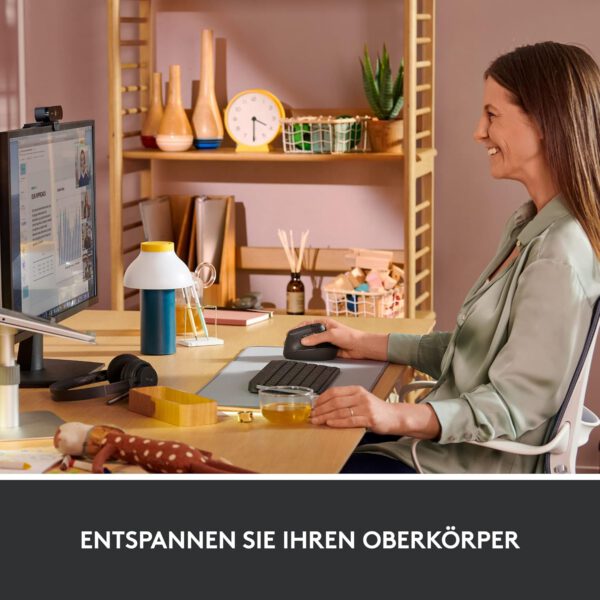 Ergonomische Maus, kabellos von Logitech